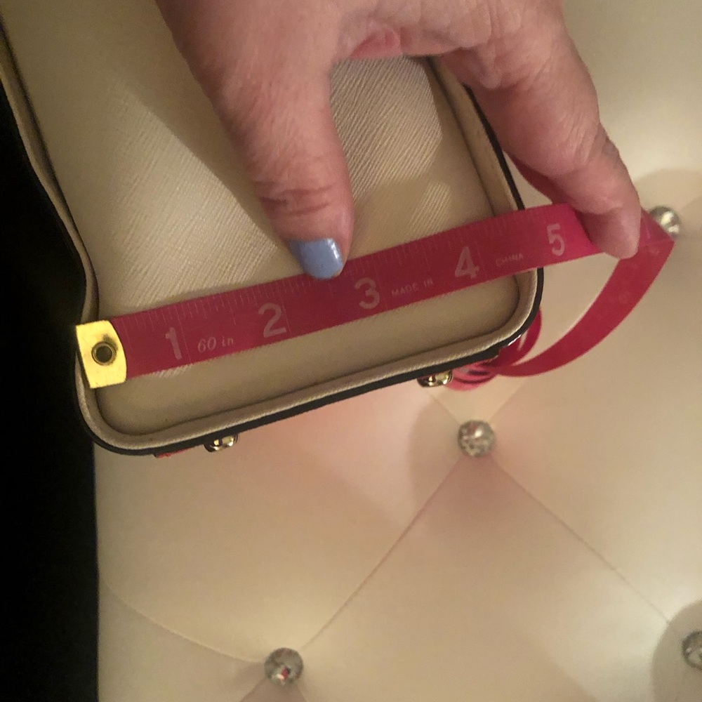 Kate Spade small red,cream,black satchel w/strap - Picture 5 of 8
